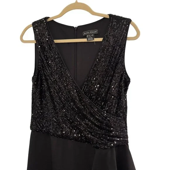 Jessica Howard Womens Black Sequin Gown Size 10 women dress - Picture 7 of 12